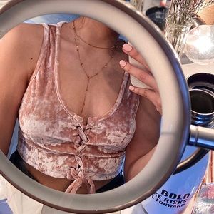 Velvet pink crop top